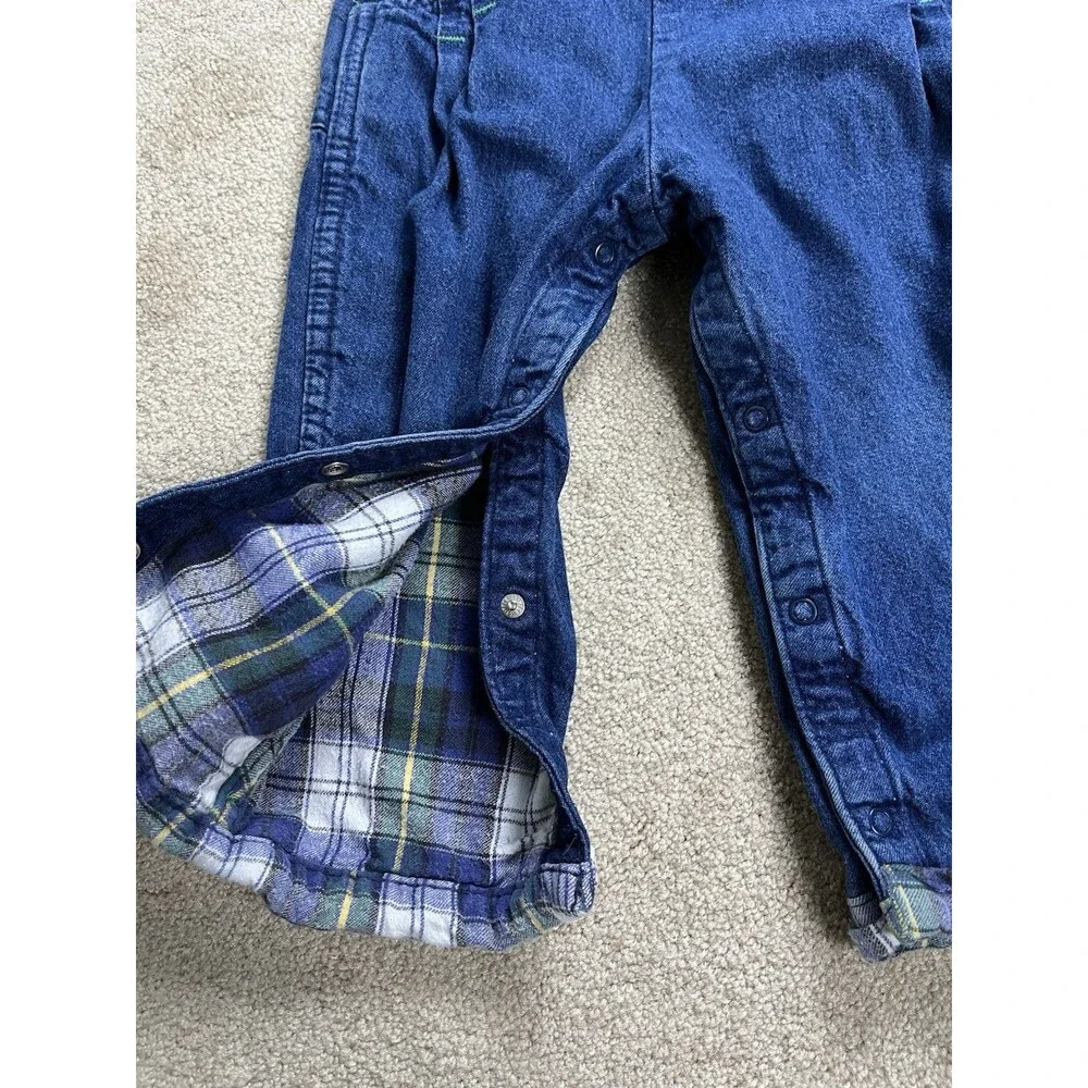 VTG 90s OshKosh B'Gosh‎ Unisex Toddler 4T Denim Overalls Vestbak Lined USA Made